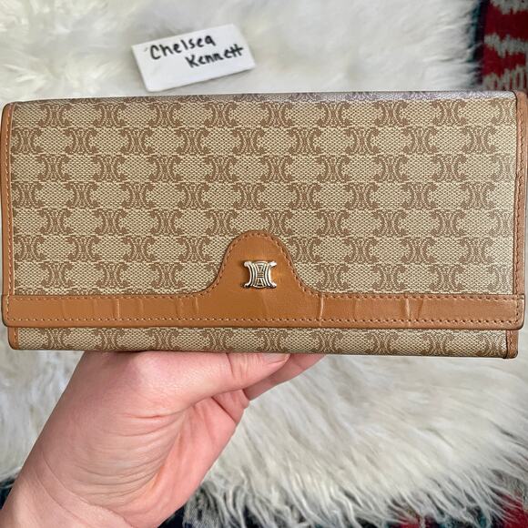 Celine Macadam Long Clip Canvas Vintage Continental Trifold Wallet - Picture 2 of 13